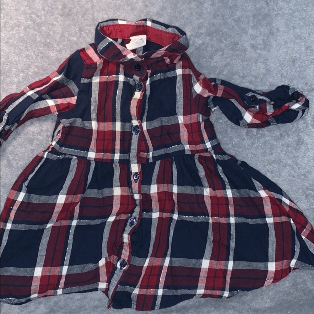 Baby girl plaid button down dress